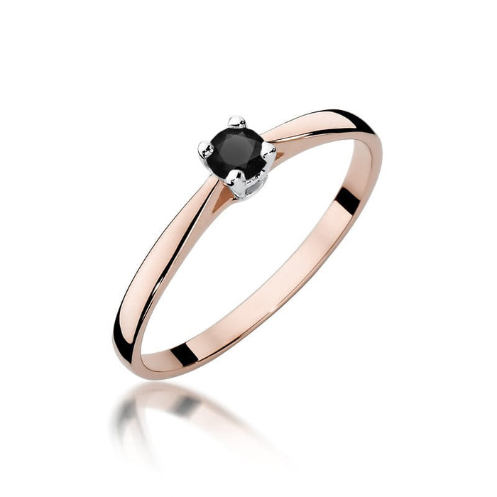 Inel Aur 14K cu Diamante Naturale Negre 0.20 ct