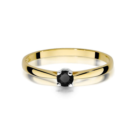 Inel Aur 14K cu Diamante Naturale Negre 0.20 ct