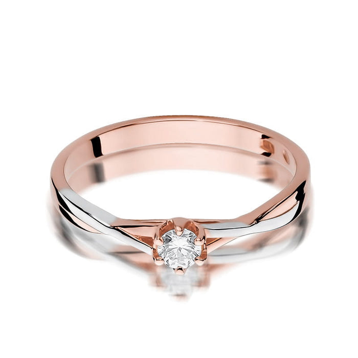 Inel Aur 14K cu Diamant Natural 0.12 ct