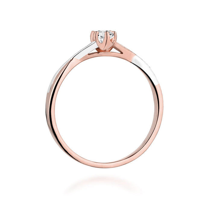 Inel Aur 14K cu Diamant Natural 0.12 ct