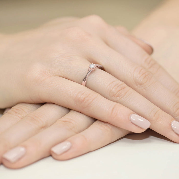 Inel Aur 14K cu Diamant Natural 0.12 ct