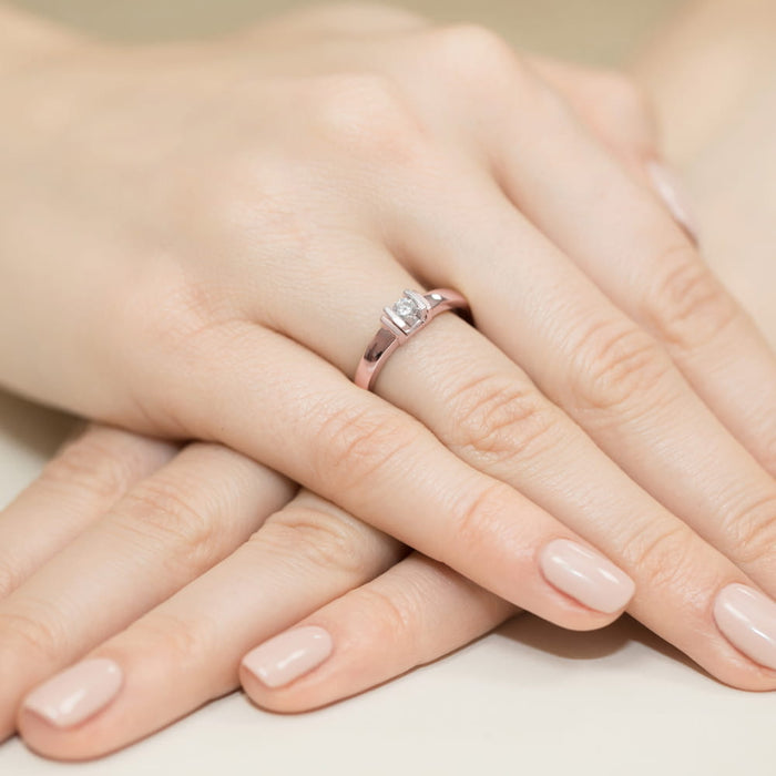 Inel Aur 14K cu Diamant Natural 0.10 ct