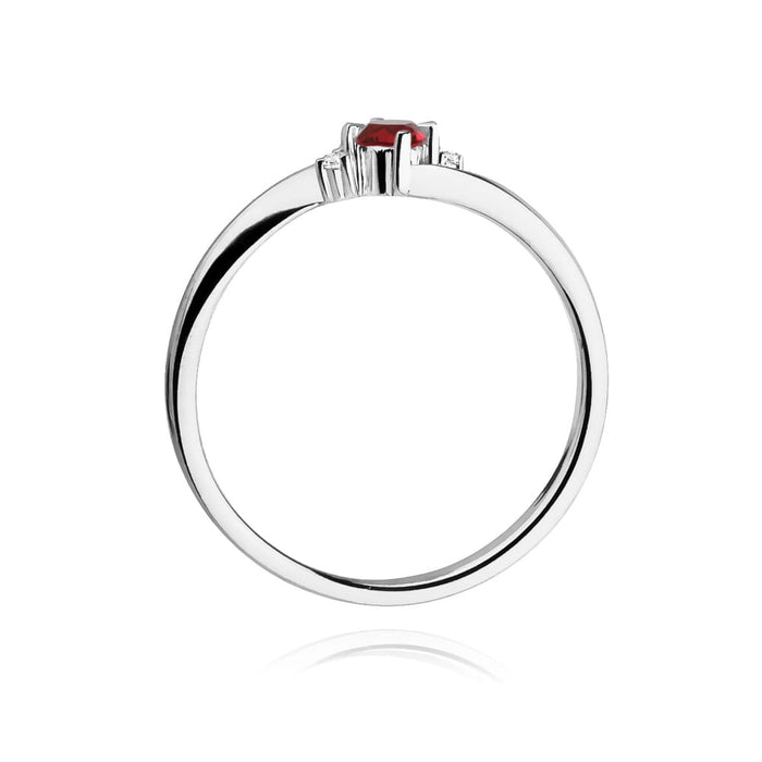 Inel Aur 14k cu Rubin 0.15 ct si Diamante Naturale Naturale 0.017 ct