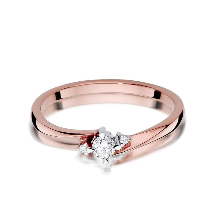 Inel Aur 14K cu Diamant Natural 0.12 ct