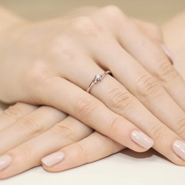 Inel Aur 14K cu Diamant Natural 0.12 ct