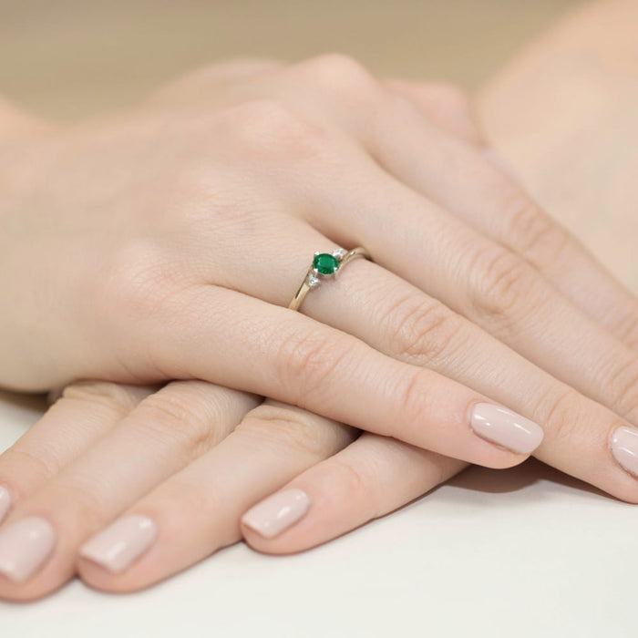 Inel Aur 14K W346B Smarald 0.30ct