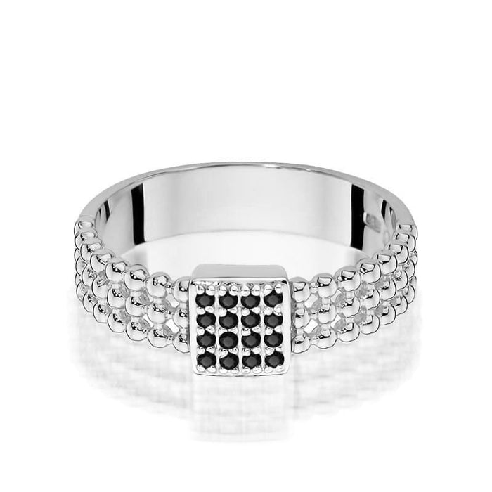 Inel Aur 14K W353 Diamante Negre 0.08ct