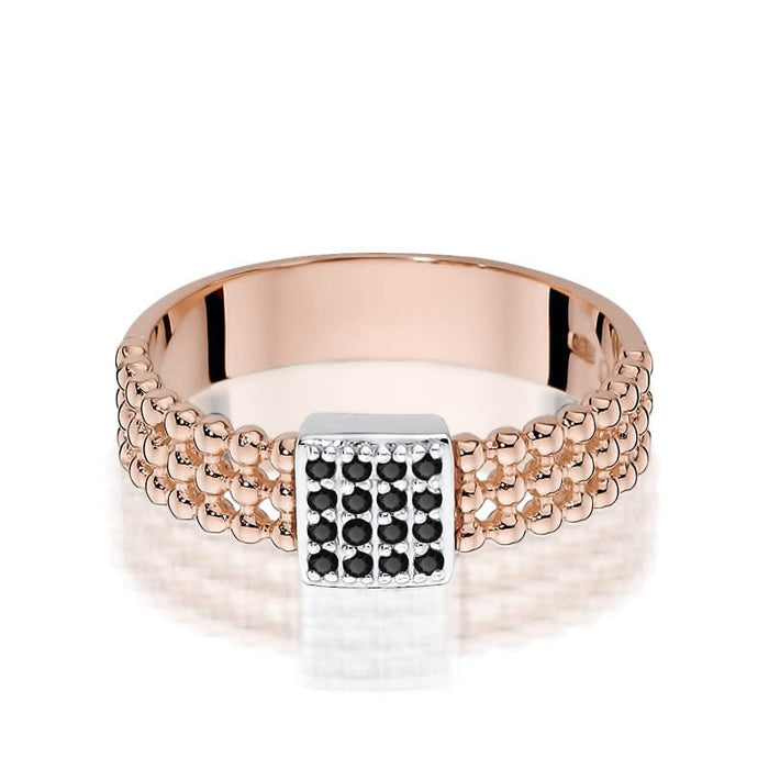 Inel Aur 14K W353 Diamante Negre 0.08ct