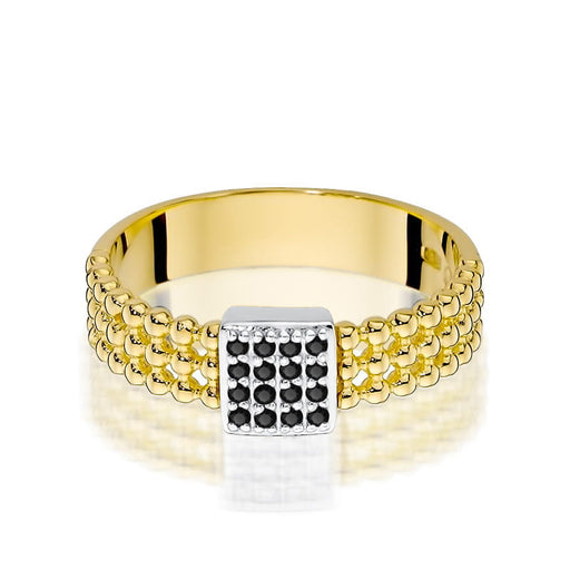 Inel Aur 14K W353 Diamante Negre 0.08ct