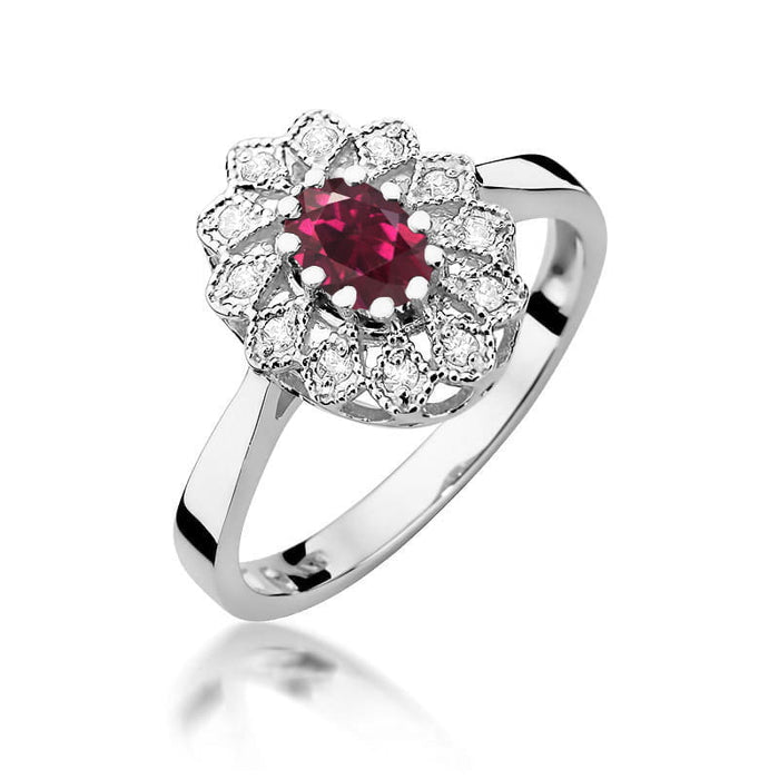 Inel Aur 14K W354 Rodolit 0.50ct