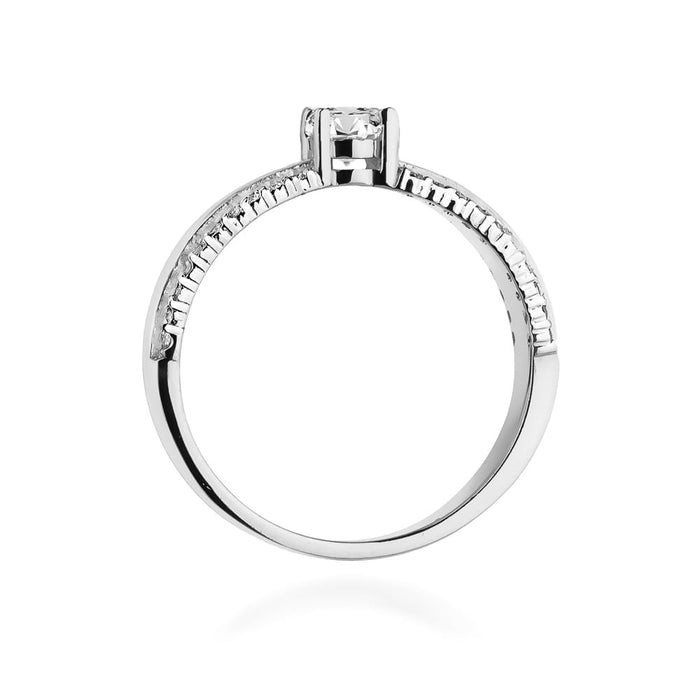 Inel Aur 14k cu Diamante 0.45 ct - Alb
