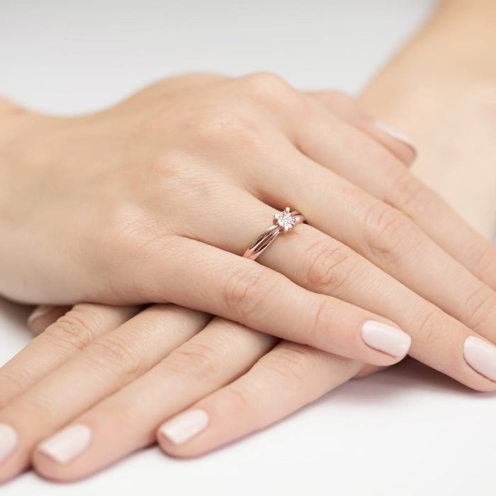 Inel Aur 14K cu Diamant Natural 0.08 ct