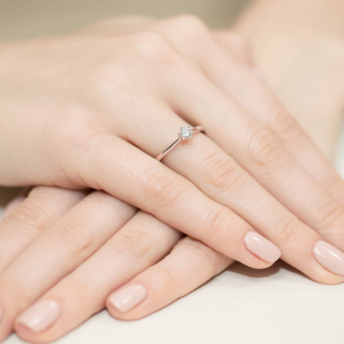 Inel Aur 14K cu Diamant Natural 0.15 ct