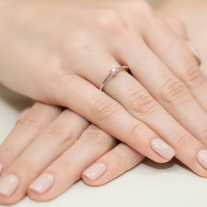 Inel Aur 14K cu Diamant Natural 0.15 ct