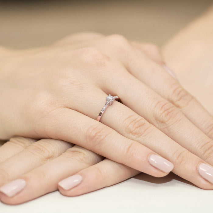 Inel Aur 14K cu Diamant Natural 0.22 ct