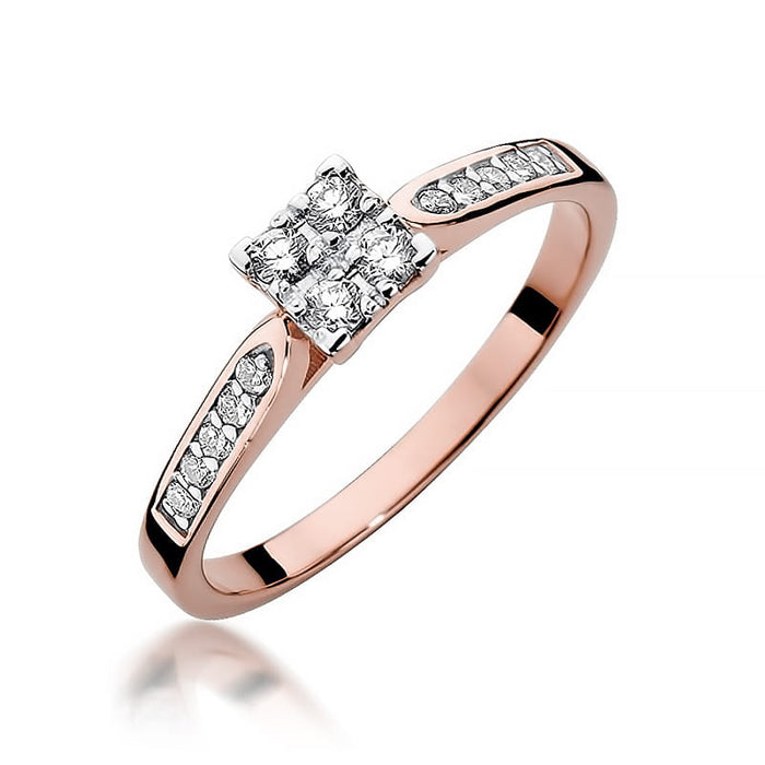 Inel Aur 14K cu Diamant Natural 0.16 ct