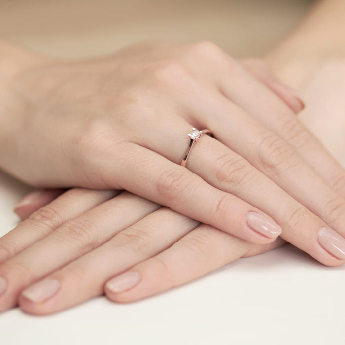 Inel Aur 14k cu Diamant Natural 0.09 ct