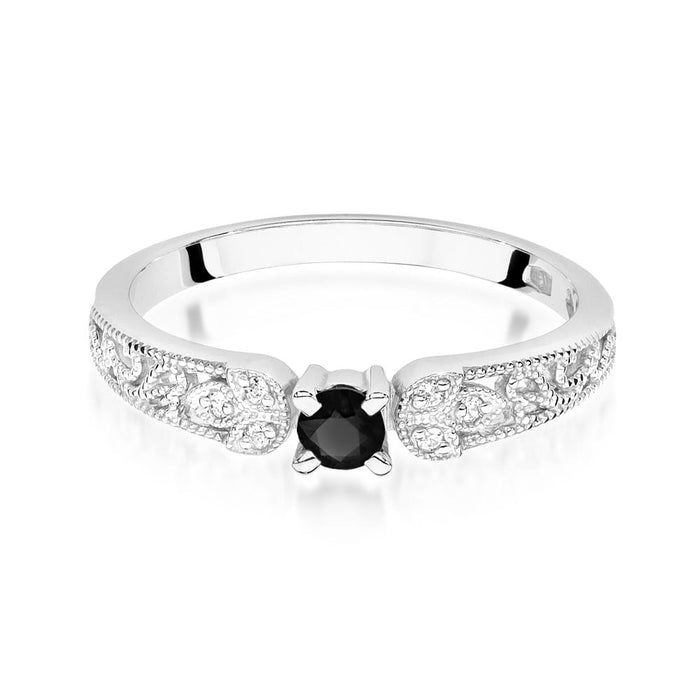 Inel Aur 14K W411 Diamant Negru 0.12ct