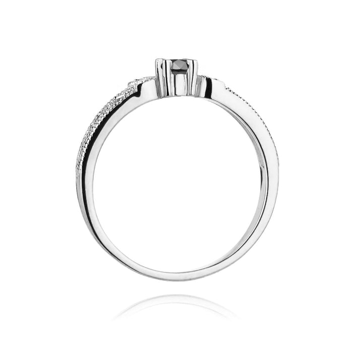 Inel Aur 14K W411 Diamant Negru 0.12ct