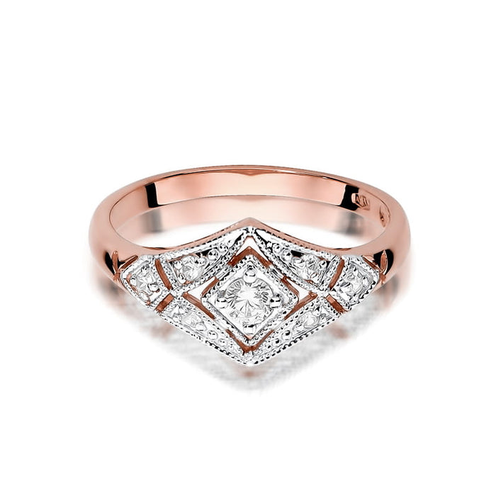 Inel Aur 14K cu Diamant Natural 0.19 ct