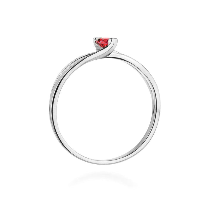 Inel Aur 14k cu Rubin 0.15 ct - Alb