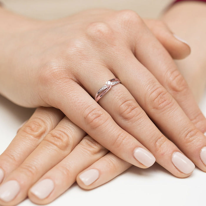 Inel Aur 14K cu Diamant Natural 0.13 ct