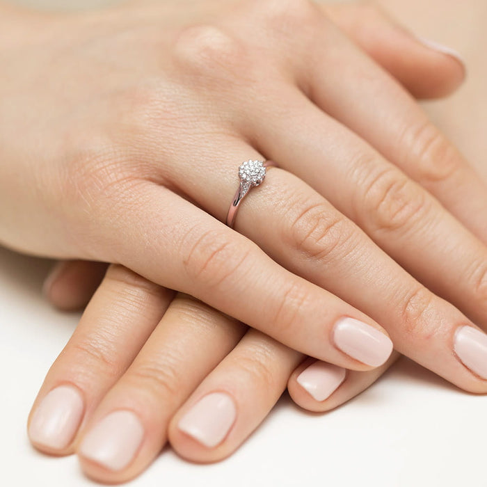 Inel Aur 14K cu Diamant Natural 0.11 ct