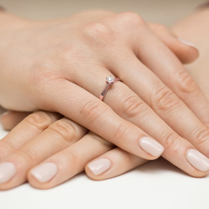 Inel Aur 14K cu Diamant Natural 0.05 ct