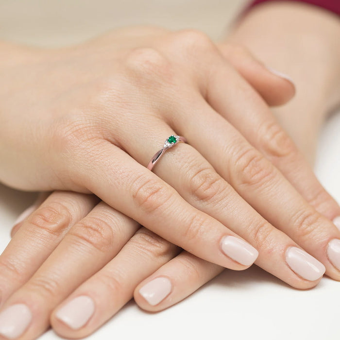 Inel Aur 14K cu Smarald 0.15 ct