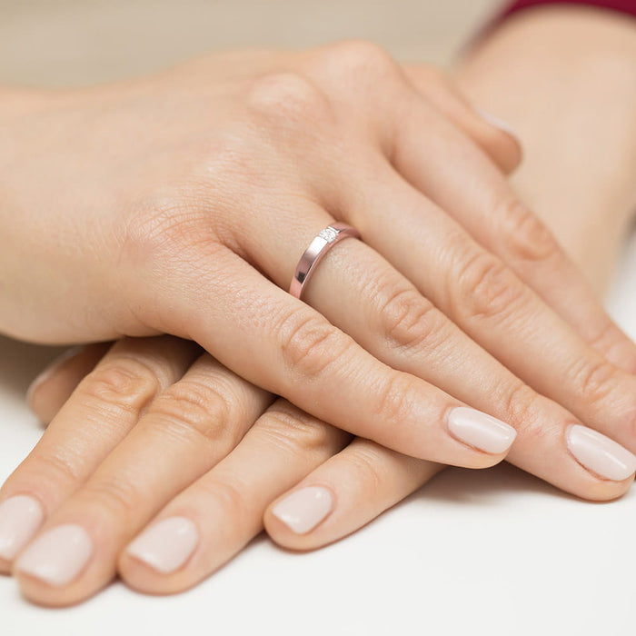 Inel Aur 14K cu Diamant Natural 0.12 ct