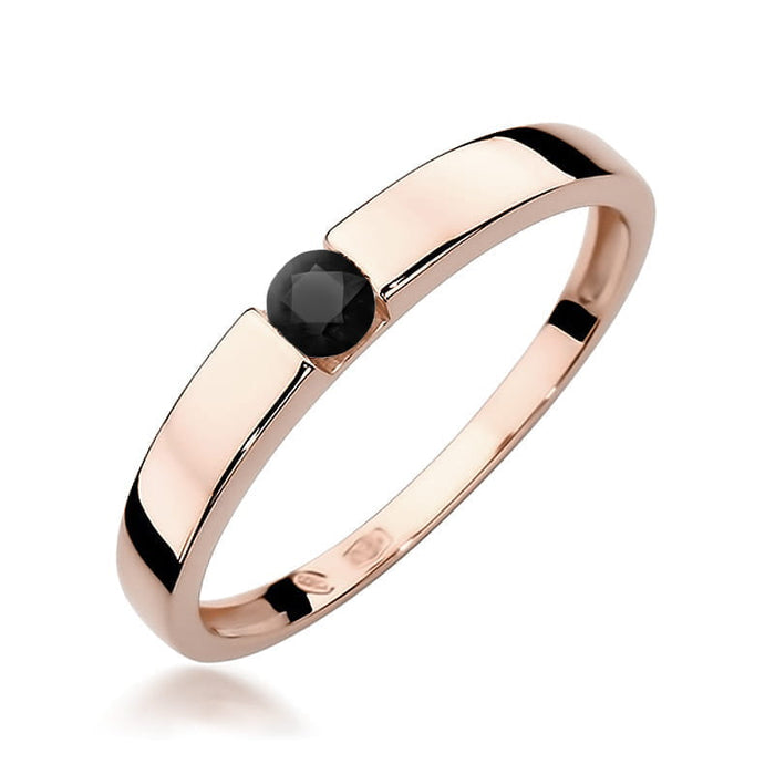 Inel Aur 14K W432 Diamant Negru 0.12ct