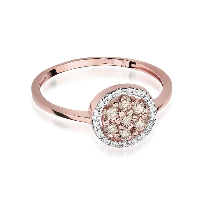 Inel Aur 14K cu Diamante Naturale Maro 0.44 ct