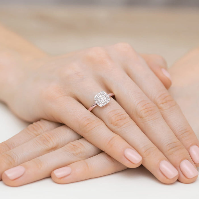 Inel Aur 14K cu Diamant Natural 0.13 ct