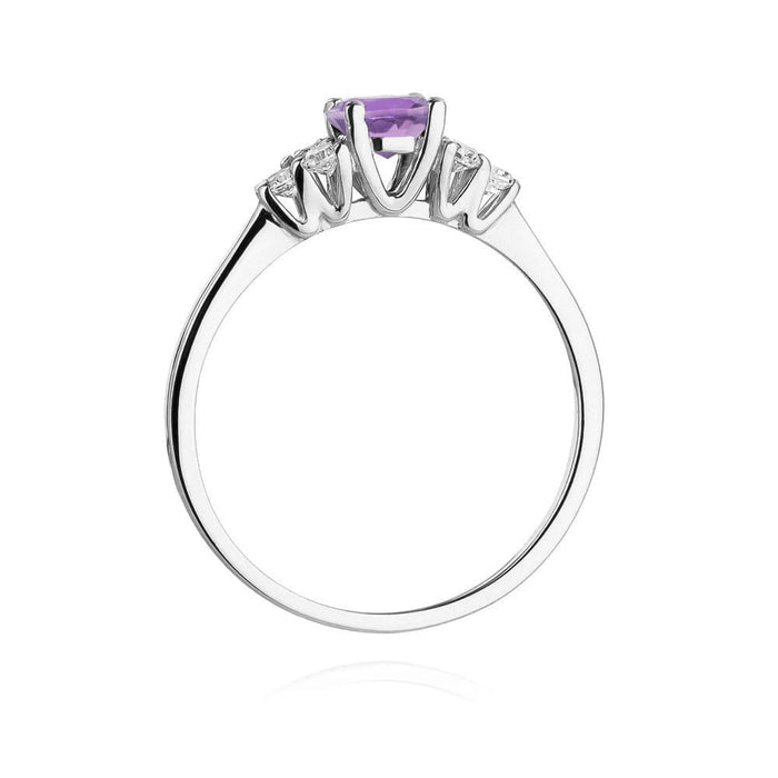Inel Aur 14K cu Ametist 0.50 ct si Diamante Naturale 0.18 ct