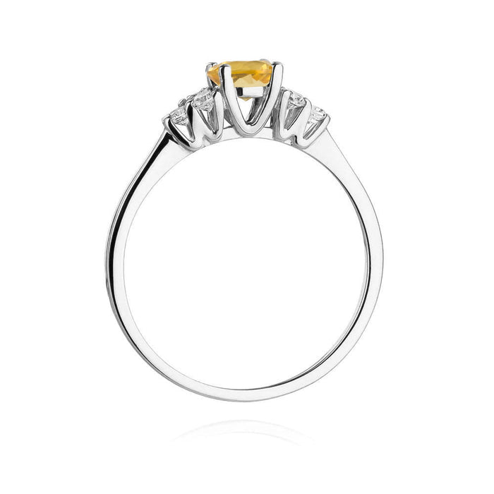 Inel Aur 14K cu Citrin 0.50 ct si Diamante Naturale 0.18 ct