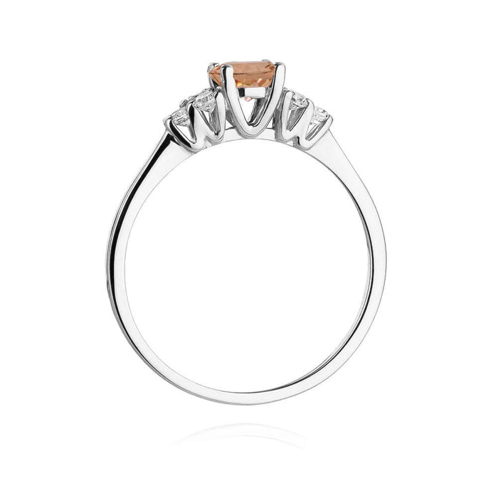 Inel Aur 14K cu Morganit 0.40 ct si Diamante Naturale 0.18 ct
