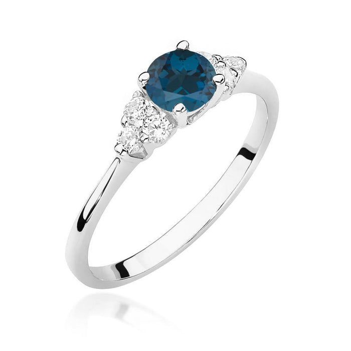 Inel Aur 14K W451 Topaz London Blue 0.50ct