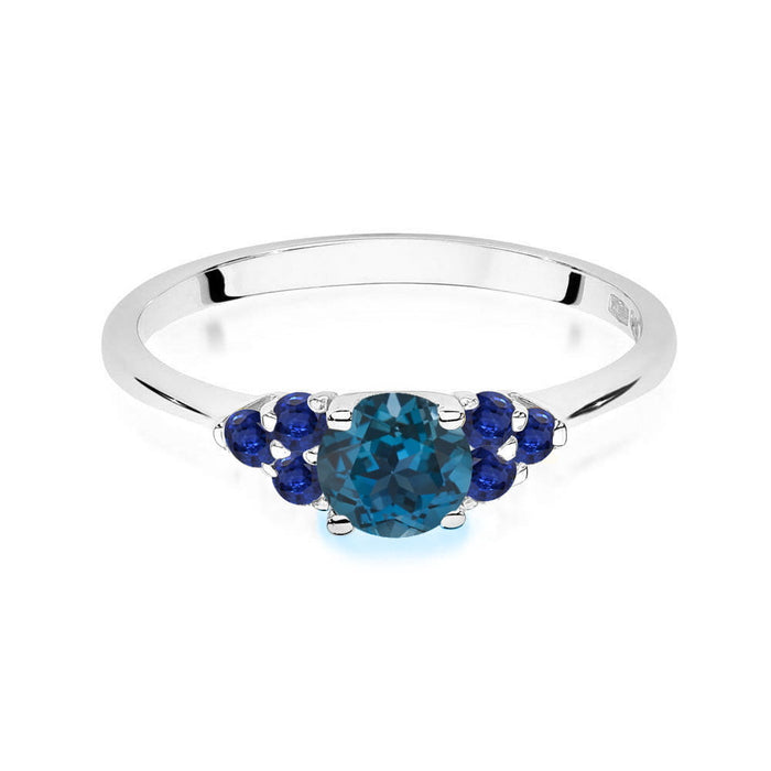 Inel Aur 14K W451 Topaz London Blue 0.50ct