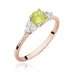 Inel Aur 14K cu Peridot 0.60 ct si Diamante Naturale 0.18 ct