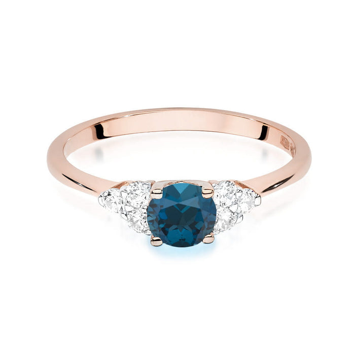 Inel Aur 14K W451 Topaz London Blue 0.50ct