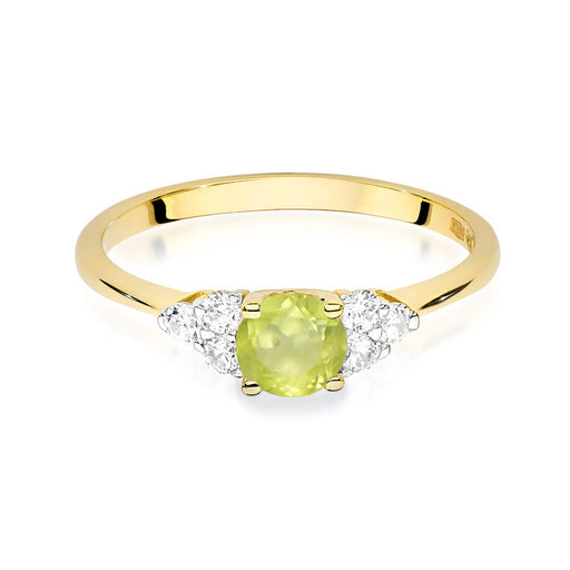 Inel Aur 14K cu Peridot 0.60 ct si Diamante Naturale 0.18 ct