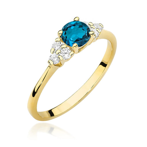 Inel Aur 14K W451 Topaz London Blue 0.50ct