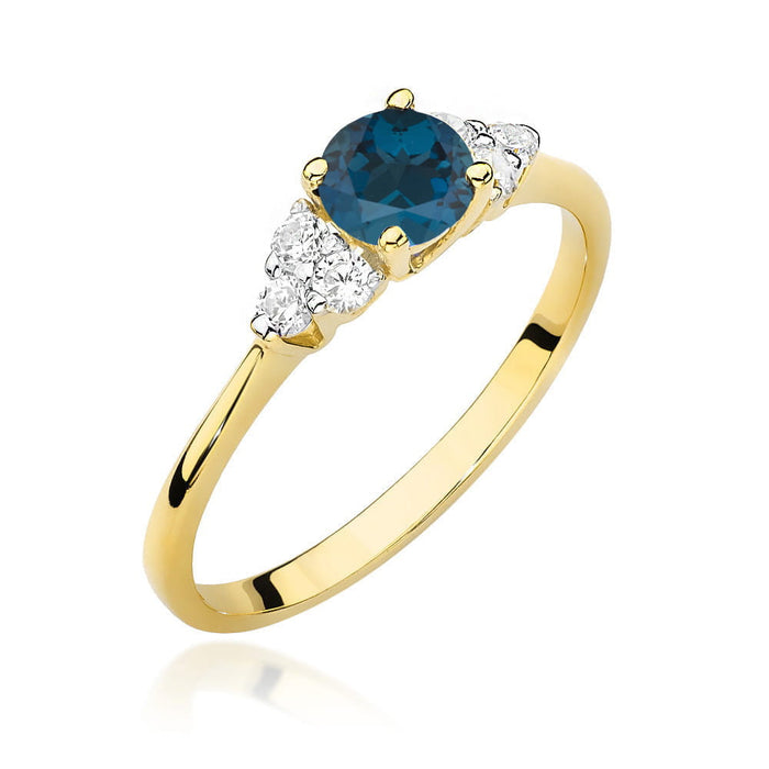 Inel Aur 14K W451 Topaz London Blue 0.50ct