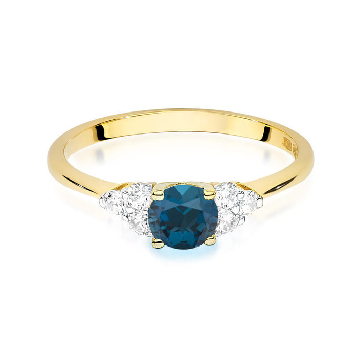 Inel Aur 14K W451 Topaz London Blue 0.50ct