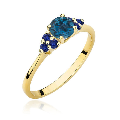 Inel Aur 14K W451 Topaz London Blue 0.50ct