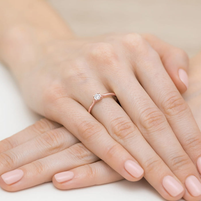 Inel Aur 14k cu Diamant Natural 0.08 ct