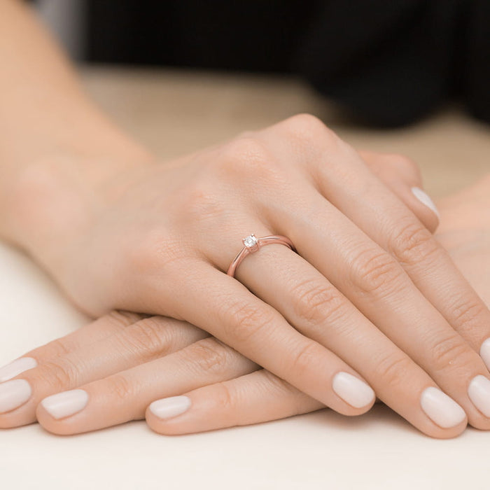 Inel Aur 14K cu Diamant Natural 0.02 ct