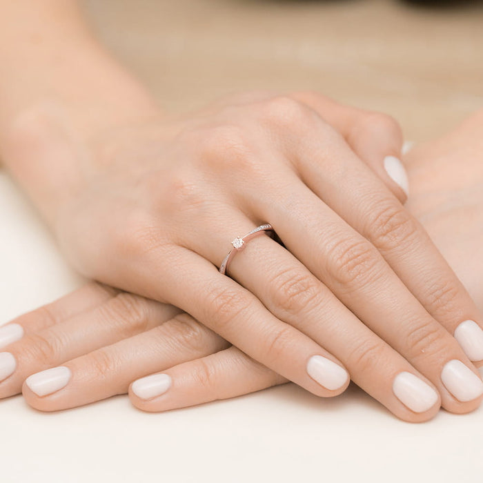 Inel Aur 14K cu Diamante Naturale 0.02 ct