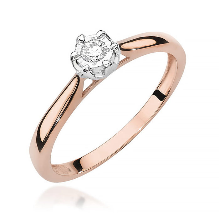 Inel Aur 14k cu Diamant Natural 0.08 ct