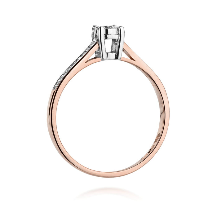 Inel Aur 14K cu Diamant Natural 0.13 ct